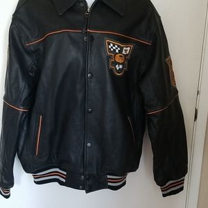 EUC Bossalini Worldwide Leather Jacket